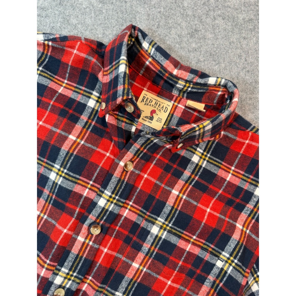 RedHead Brand Co Mens Plaid Flannel Shirt Long Sleeve Button Down M